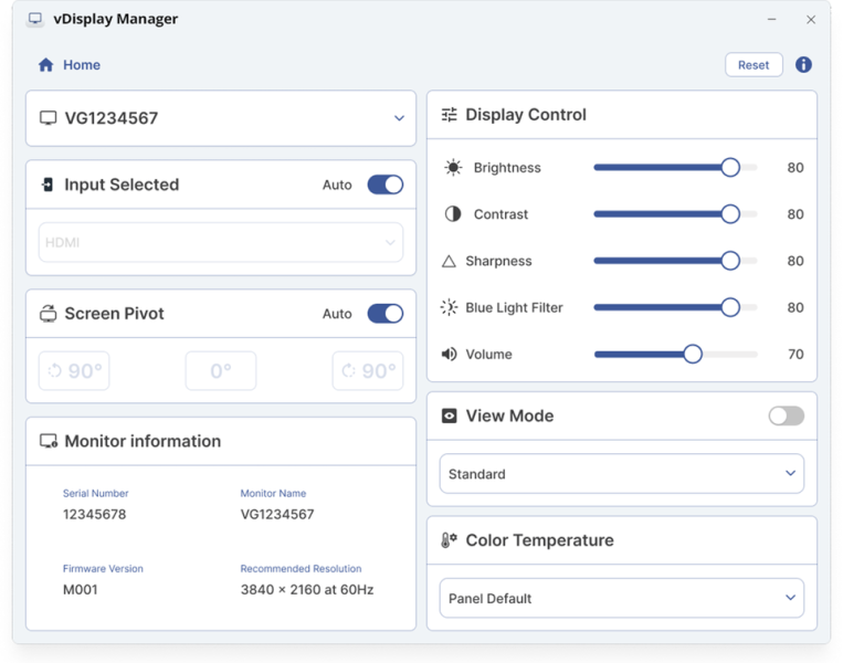 ViewSonic Monitor Software vDisplay Manager